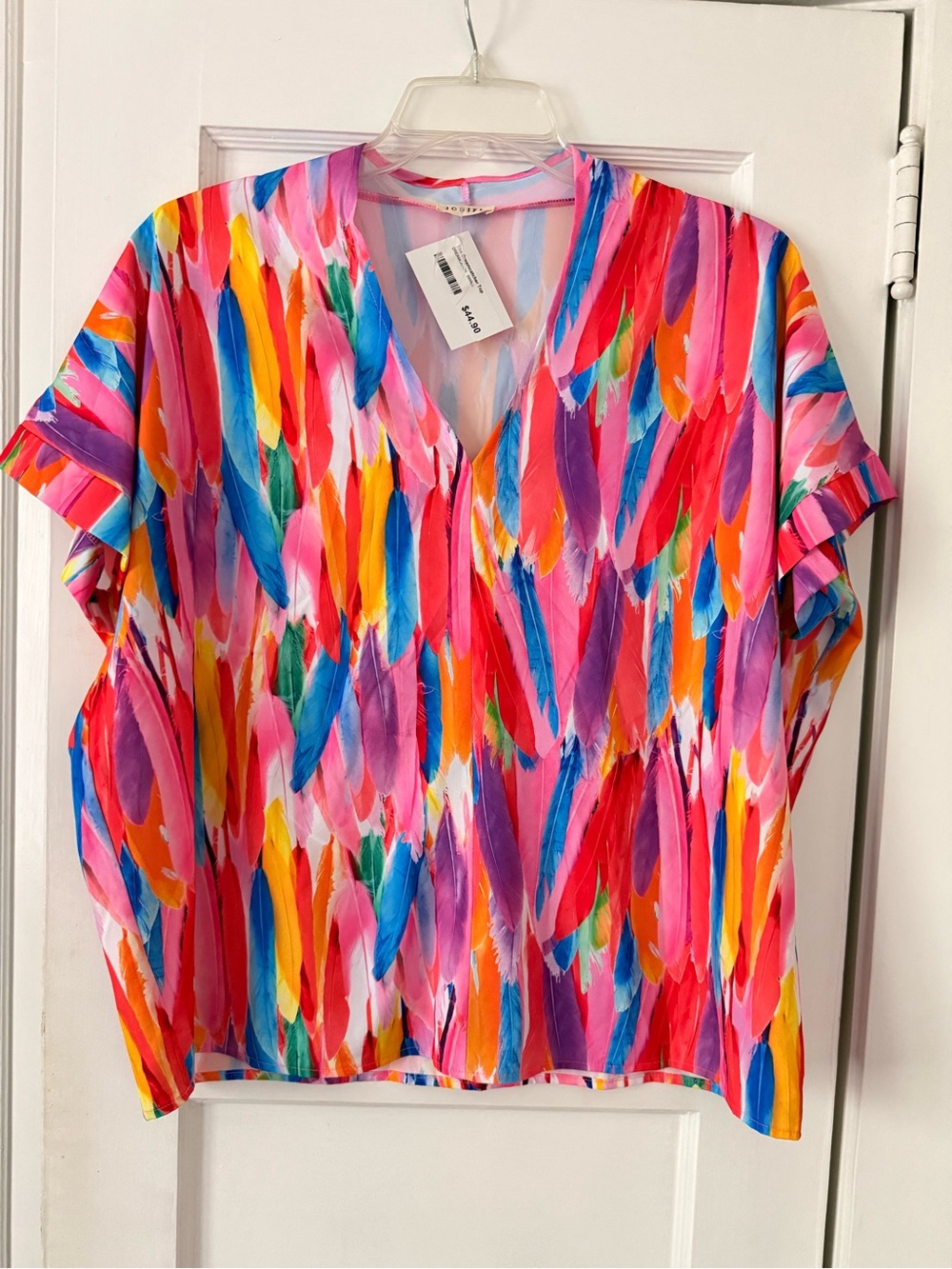 Jodifl Dreamcatcher Vibrant Multicolor V-Neck Flowy Women’s Top